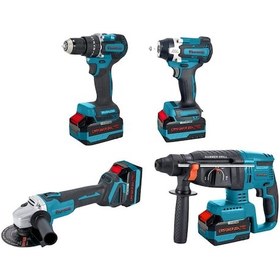 Resim Catpower CAT1580 Kömürsüz 20V 3x4.0AH Akülü 4'lü Set - Kırıcı Delici + Avuç Taşlama + Darbeli Vidalama + Somun Sıkma 