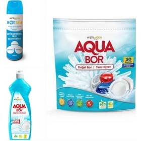 Resim Aquabor Doğal Mineralli Bulaşık Makinesi 30 Kapsül Tablet+ 1 Adet Elde Yıkama+dezenfektan 