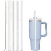 Resim 6 adet Yeniden Kullanılabilir Şeffaf Pipet Temizleme Fırçası ile - 40oz & 30oz Tumbler'larla Uyumlu, Dış Mekan Kampı için Dayanıklı PP Malzeme 