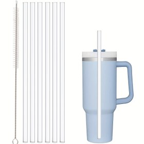 Resim 6 adet Yeniden Kullanılabilir Şeffaf Pipet Temizleme Fırçası ile - 40oz & 30oz Tumbler'larla Uyumlu, Dış Mekan Kampı için Dayanıklı PP Malzeme 