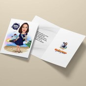 Resim Tatil Kız Karikatürlü Tebrik Kartı 