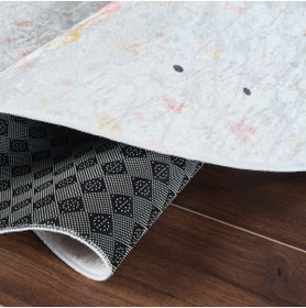 Resim SZK STORE Çocuk Odası Halısı Oyun Matı Makinede Yıkanabilir Kaymaz Taban Leke Tutmaz Yuvarlak 120*120 Gökkuşağ 