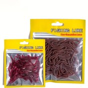 Resim 50 Adet Gerçekçi Balık Yemi - Kırmızı Renkli, Tatlısu/Tuzlu Su İçin, Levrek, Turna, Alabalık ve Sazan Avı için İdeal Yumuşak Olta Yemleri (50'li Paket) 