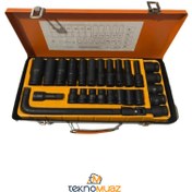 Resim 1/2” 27 Parça Havalı Darbeli Lokma Takımı – Uzun & Kısa Lokmalar | Metal Taşıma Kutulu 