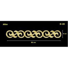 Resim D-20 Altın 80 x 9 cm Sibu Aynalı Pleksi Mobilya Dolap Süsü 