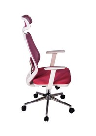 Resim Ofisbazaar Dali Beyaz Fileli Yönetici Koltuğu Ergonomik Başlıklı Ofis Koltuğu Pembe Pembe 