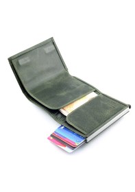 Resim Ancora Leather Crazy Hakiki Deri Erkek Cüzdanı Mekanizmalı Yeşil 