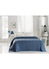 Resim Betires Home Ca19001 Örgü Battaniye İndigo - Çift Kişilik Indigo 