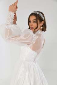 Resim Tangül&Ali'S Moda Evi Organze Prenses Gelinlik 