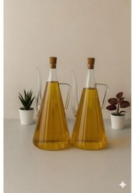 Resim Morponi Borosilikat Cam 2'li Glazzy Çizgili Tasarım Yağlık & Sosluk 500 Ml Stantsız Beyaz 
