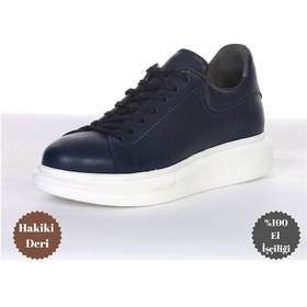 Resim Boy Uzatan Gizli Topuklu Lacivert Spor Ayakkabı Lacivert 