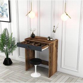 Resim Variant Mobilya Lizbon Mini Makyaj Masası Dresuar - Ceviz / Antrasit 