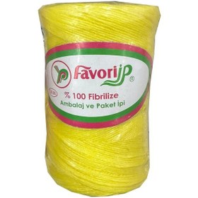 Resim Favori İp 5000 Denye -0.8 Mm- Ambalaj Ve Paket İpi Naylon Burgulu Örgü Çamaşır İpi - Sarı - 5 Adet 