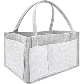 Resim Babyjem Keçe Anne Bebek Bakım Çantası Gri Çiçek - Gri / +0 Ay 