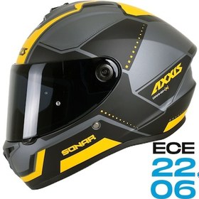 Resim Axxis Draken S Sonar Kapalı Kask Mat Sarı - Siyah 