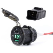 Resim Synodicmonth Kawasaki Ninja 400 650 Versys 650 Aksesuarları İçin Voltaj Göstergeli Usb + Tip-c Portlu Motosiklet Usb Şarj Cihazı 