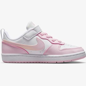 Resim Nike Beyaz - Pembe Kız Çocuk Yürüyüş Ayakkabısı DV5457-105 COURT BOROUGH LOW PS 