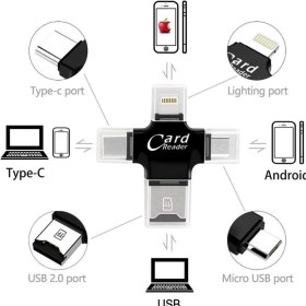 Resim Daytona HC05 4 In 1 iOs Android Type-C Lightning USB-A MicroSD TF Kart Okuyucu 