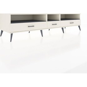 Resim Kronos Tv Ünitesi 3 Raflı 3 Çekmeceli 220x59x51 Aytaşı-antrasit/aytaşı Antrasıt/aytası - Aytası 