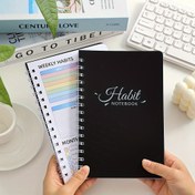 Resim 48 Sayfa Tarih Belirtilmemiş Alışkanlık Takip Defteri - Renkli Haftalık ve Aylık Planlayıcı, İş, Okul veya Ev için Yapılacaklar Listeleri ve Hedef İzleyicileri ile Siyah Spiral Bağlı Günlük - Her Zaman Başlayın, Üretkenlik Takibi | Haftalık Hedef Planlayıcısı | Kolay Okunabilir Düzenleme, Alışkanlık Takip Günlüğü 