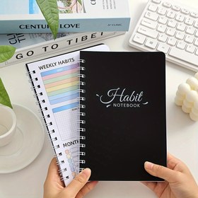 Resim 48 Sayfa Tarih Belirtilmemiş Alışkanlık Takip Defteri - Renkli Haftalık ve Aylık Planlayıcı, İş, Okul veya Ev için Yapılacaklar Listeleri ve Hedef İzleyicileri ile Siyah Spiral Bağlı Günlük - Her Zaman Başlayın, Üretkenlik Takibi | Haftalık Hedef Planlayıcısı | Kolay Okunabilir Düzenleme, Alışkanlık Takip Günlüğü 