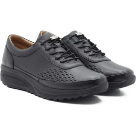 Resim Barmea 865 Kadın Siyah Kemik Çıkıntısı Ortopedik Topuk Dikeni Hafif Yürüyüş Ayakkabısı 