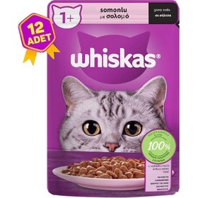 Resim Whiskas Somonlu Pouch Yetişkin Kedi Konservesi 12 x 85 G 