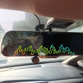 Resim 1 adet Alev Çizgili Etiket, Vinil Kendinden Yapışkanlı Mat Bitişli, Su Geçirmez Uygulaması ve Çıkarması Kolay, Arabalar, Laptoplar, Gösterge Paneli, Aynalar için Uygun - Canlı Alev Tasarımlı Doğum Günü Hediyesi, Araba Far Dekoru 