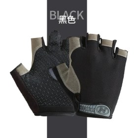 Resim Liangduo Shop Siyah Stil Xl Boyutu Yarım Parmak Eldiven Gym Fitness Kaymaz Kadın Erkek Jel Ped Eldiven Guantes Spor Bisiklet Parmaksız Eldiven Bisiklet Aksesuarları (Yurt Dışından) 