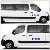 Resim Servis Araçları Plaka Yazı Sticker Tavan-Sağ-Sol 3 Parça 