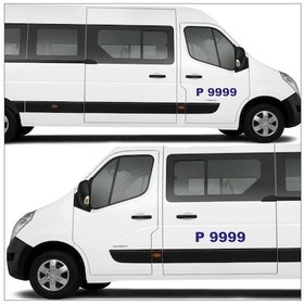 Resim Servis Araçları Plaka Yazı Sticker Tavan-Sağ-Sol 3 Parça 