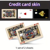 Resim Kart Etiketleri, 2 Ultra İnce Çıkartma - Altın A, Kırmızı Kalp K, Kredi Kartları için Açık Bej Renkli Cazip Kartlar, Anahtar Kartları, Yüksek Kaliteli, Çizilmeye Karşı Dirençli, Kaymaz, Tasarruf Kartları, Dekoratif Kart Sticker 