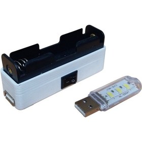 Resim Mini Powerbank Tek Hücreli 18650 Li-ıon 3.7v Pil Type-c İle Şarj Ve Mini Usb Led Lamba 