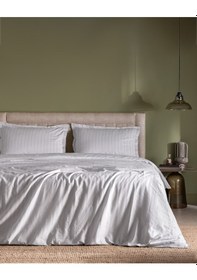 Resim Madame Coco Nicole Çift Kişilik %100 Pamuk Armürlü Nevresim Takımı - Açık Gri Gri 