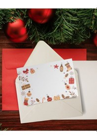 Resim Yılbaşı Süsleri Temalı Kartpostal Seti, Yeniyıl, Tebrik, Hediye V 