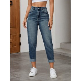 Resim Kadın Yüksek Bel Esnek Skinny Jean - İç Göstermeyen, Orta Yükseklikte, Her Mevsim Giyilebilir ve Günlük/Resmi Kombinler İçin Esnek Pantolon - Kadınlar İçin Şık Jeanlar 