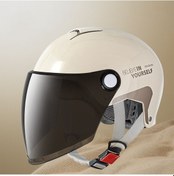 Resim Globalpurchase Dört Mevsim Elektrikli Araba Motosiklet Kaskı Erkekler Ve Kadınlar Yaz Yarım Kask - Açık Sarı Uzun Ayna Açık Sarı 