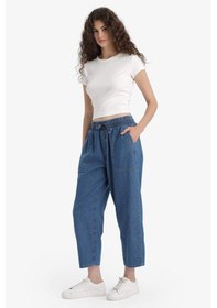 Resim DeFacto Pull On Carrot Fit Yüksek Bel Crop Fit Yumuşak Jean Pantolon E0954AX25SMNM85 