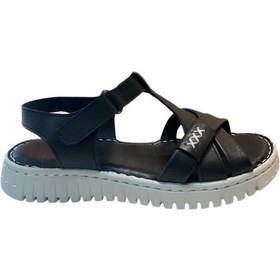 Resim Ahude Aayakkabı 4017 Kadın Siyah Hakiki Deri Sandalet - 36 Siyah 