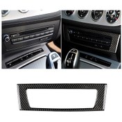 Resim Araba Karbon Fiber Merkezi Kontrol Cd Paneli Bmw Z4 2009-2015 İçin Düz Renk Dekoratif Etiket 1 Adet 