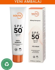 Resim %100 Mineral Güneş Koruyucu Krem SPF50+ PA++++ 50 ml, 