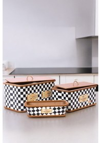 Resim Qerhome 3'lü Ahşap Patates Soğanlık Ekmeklik Sebzelik Sepeti Ekmek Sepeti Kutusu Ahşap 