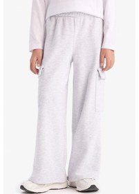 Resim DeFacto Kız Çocuk Wide Leg Beli Lastikli Geniş Bol Paça Eşofman Altı D9251A825SPGR421 Gri 