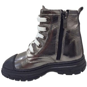 Resim Ortopedikal 1001 Ridente Platin Yıldızlı Patik Kız Çocuk Bot % 100 Deri Bağcık Ve Fermuarlı Platin 