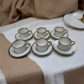 Resim Bambum Vibe Porselen 6 Kişilik Çay Fincan Takımı Altın Desenli 