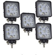 Resim REPLAX 5 Adet 9 Led Kare Off Road Sis Farı Sis Lambası Çalışma Lambası Projektör 