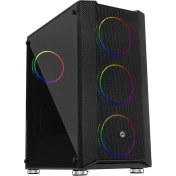 Resim Frısby FC-9405G 650W 80+ 4X120MM Dual Rıng Rgb Fan USB 3.0 Midi Tower Siyah Kasa 