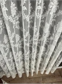 Resim Ev Depo Home Taç Damask Seyrek Pile Tül Perde Tek Kanat DAMASKSYRK, Ekru, 270 x 200 