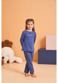 Resim Modadua Pjs 28082 Çocuk Pijama Takım Mavi 