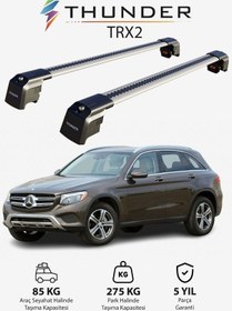 Resim Mercedes-benz Glc-class 2016-2022 Trx2 Thunder Carrier Kilitli Ara Atkı Taşıyıcı Tavan Barı Gri 